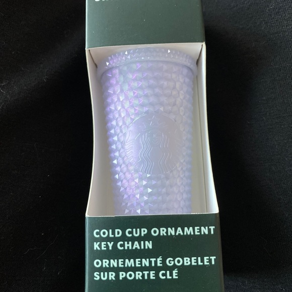 Starbucks Christmas 2021 Icy Ice White Bling Stud Cup Ornament Key Chain Canada - Picture 1 of 3
